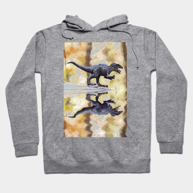 Angry Tyrannosaurus Yelling I CAN SWIM TOO Hoodie by JeanGregoryEvans1